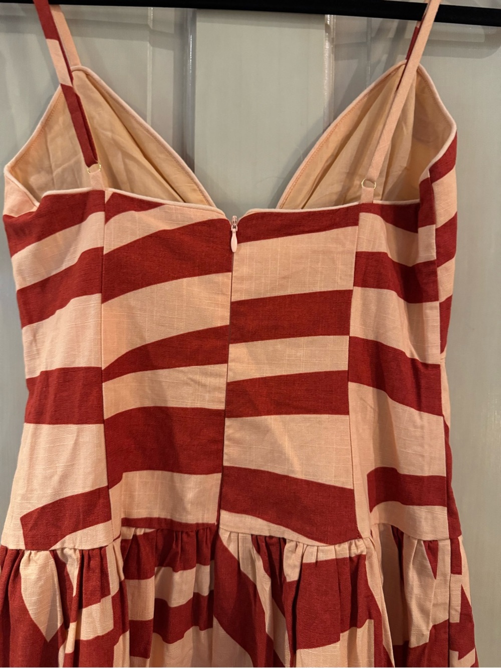 Mon Renn Surreal midi dress NWT distinctive Tropico print in rust and sand color - Picture 6 of 10
